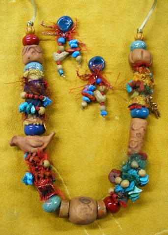 Ceramic Necklace and Earrings by Sherry Tolar