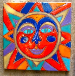 Ceramic tile Sun by Sherry Tolar
