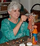 Picture of Sherry Tolar creating her Wild and Wacky Women sculpture